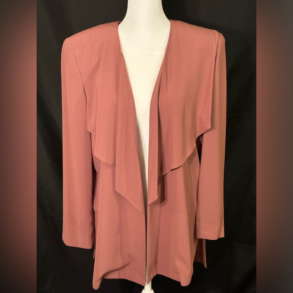 Verde Open Front Chiffon like Blazer